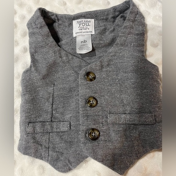 Carter's Other - Cute Carters Baby Boy Gray Vest with Buttons Newborn